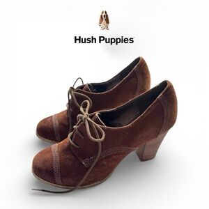 Oxford Brown Leather Hush Puppies Size 7 Woman’s Heels